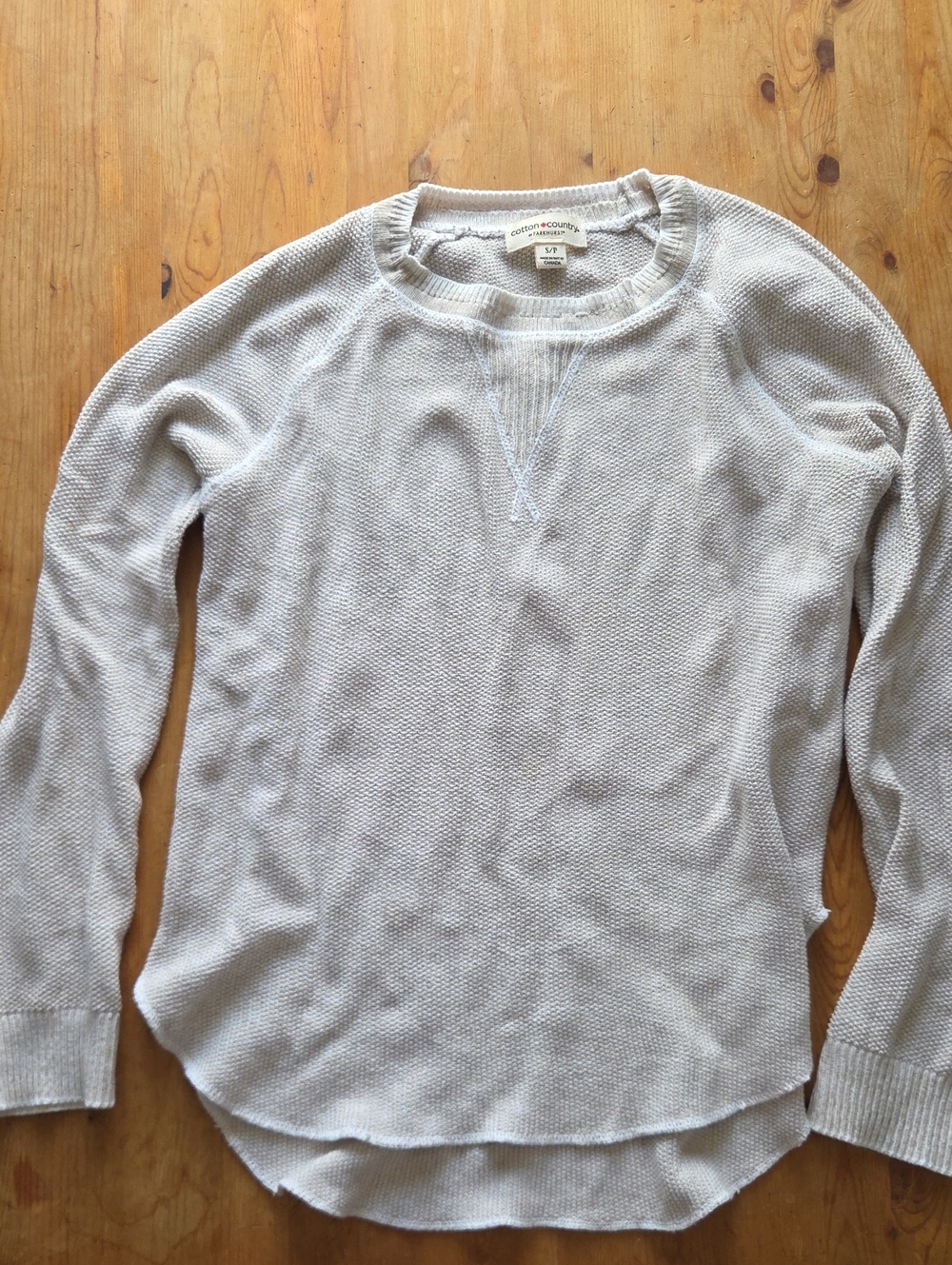 Vintage Cotton Country Parkhurst Waffle Knit Thermal Base Layer Top Beige S